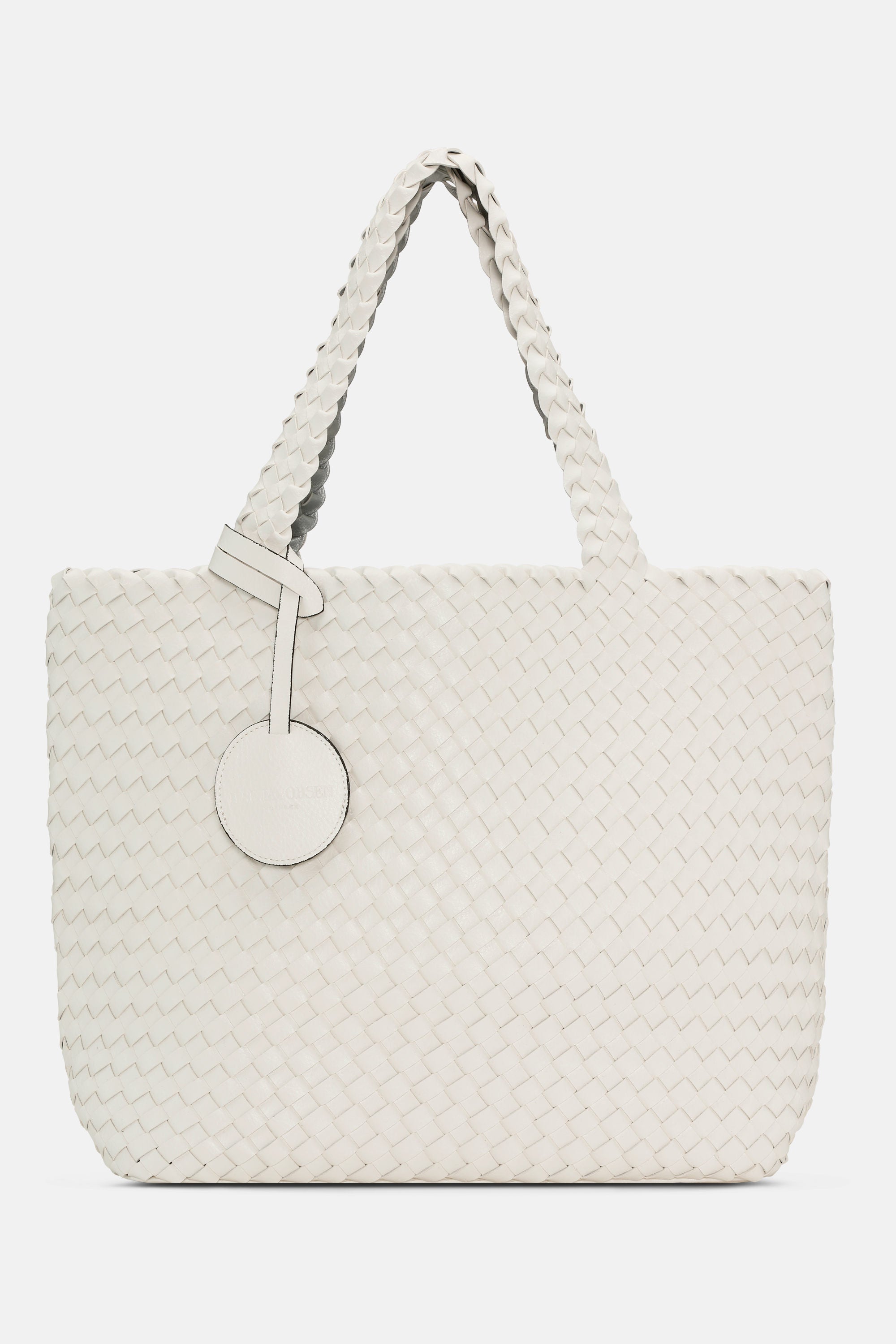 Tote Bag Flettet - White Silver